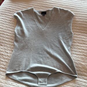 J. Crew Light Gray V-Neck Cashmere